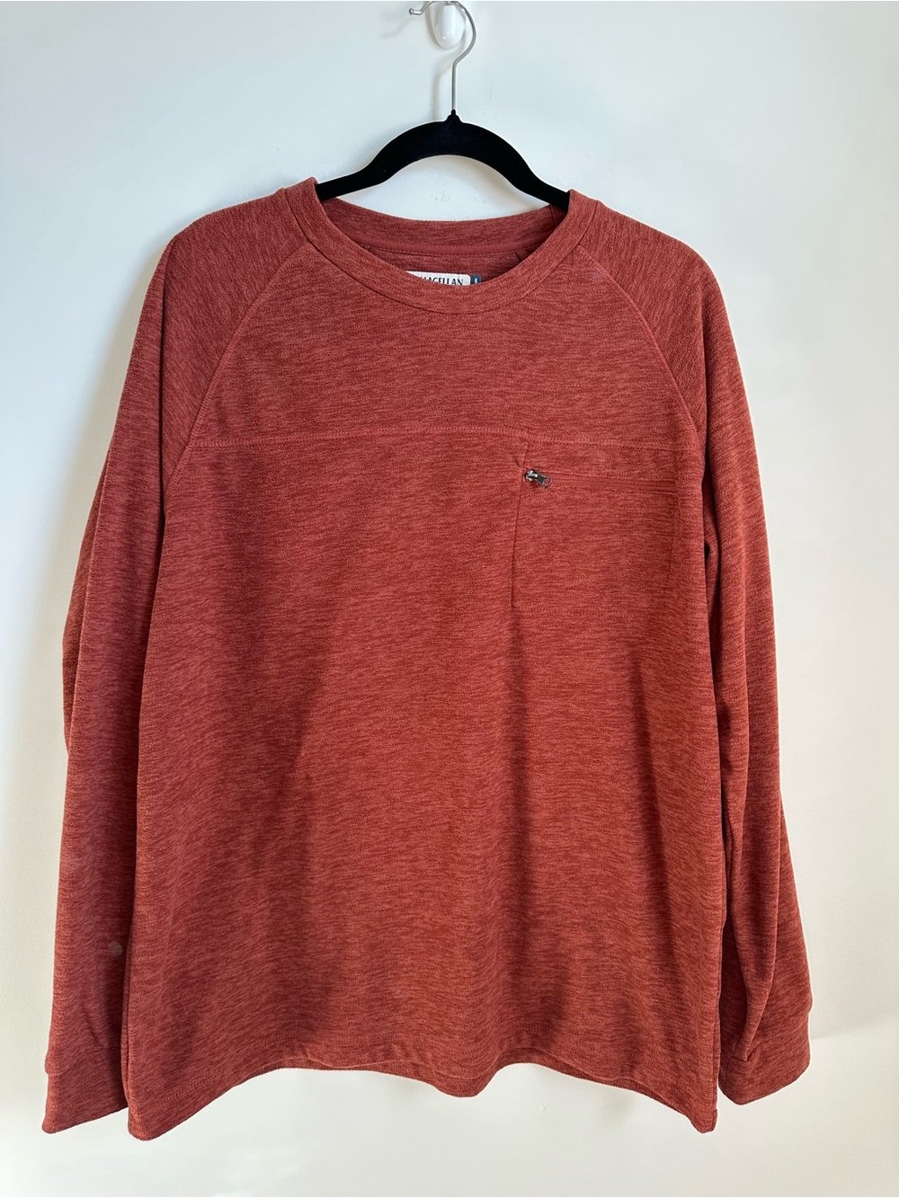 Magellan Outdoors Rust Red Heather Classic Fit Long Sleeve All Weather Shirt